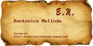 Bontovics Melinda névjegykártya